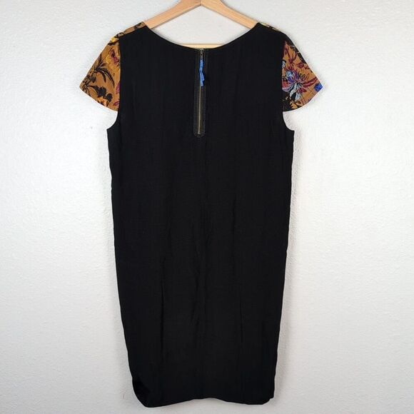 Anthropologie MAEVE Pintura 100% Silk Shift Dress Size XS Floral Short Sleeve - Picture 4 of 9